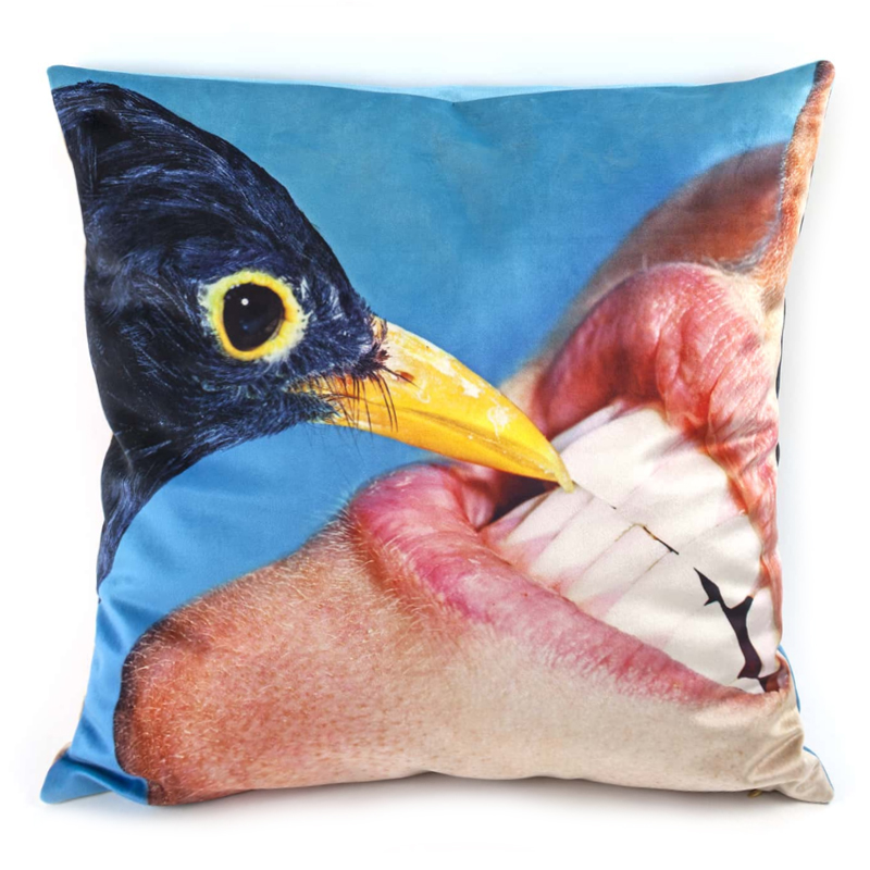 Подушка Seletti Cushion Crow Design Toiletpaper Голубой в Саратове | Loft Concept 