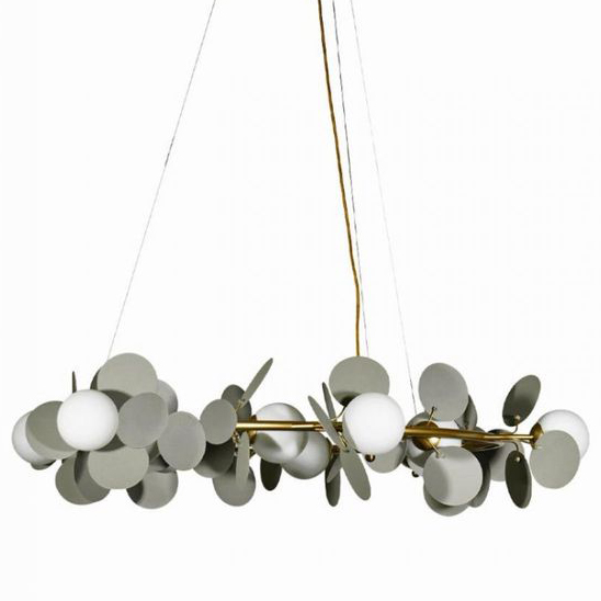 Люстра MATISSE Chandelier circle Gray диаметр 105 Серый Золотой Белый в Саратове | Loft Concept 