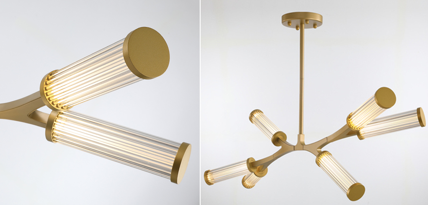 Люстра Cylinder Branches Chandelier Gold 6 - фото