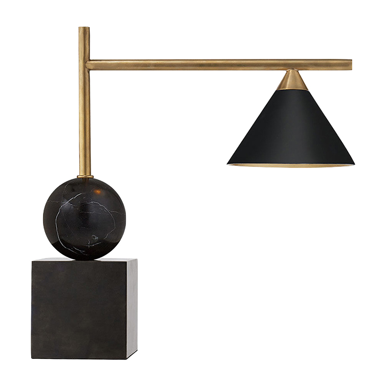 Настольная лампа CLEO DESK LAMP Black Черный Латунь в Саратове | Loft Concept 