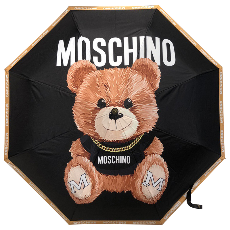 Зонт раскладной MOSCHINO дизайн 005 Черный цвет Черный Коричневый Зонт раскладной MOSCHINO дизайн 005 Черный цвет Черный Коричневый в Саратове | Loft Concept