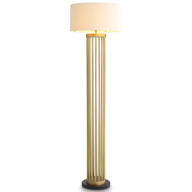 Торшер Eichholtz Floor Lamp Condo Brass Латунь Белый в Саратове | Loft Concept 