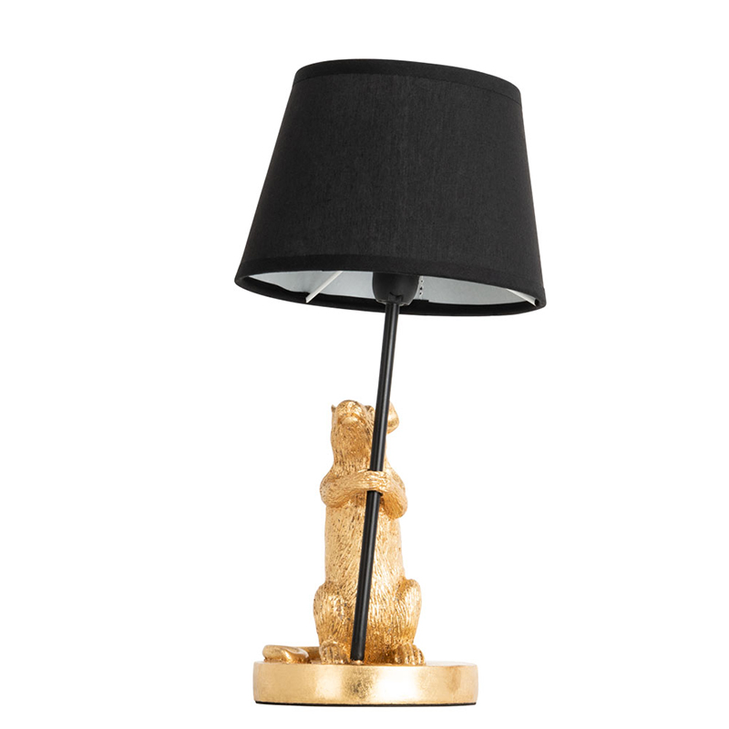 Настольная лампа Gold Mouse holding a black lamp Золотой Черный в Саратове | Loft Concept 