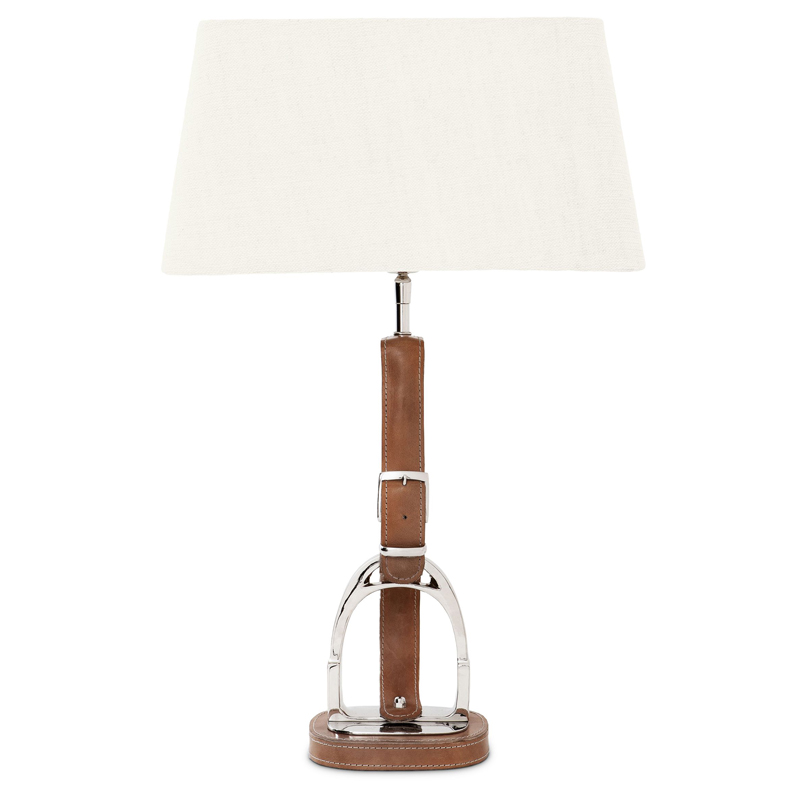 Настольная лампа Eichholtz Table Lamp Olympia Equestrian Никель Коричневый Кремовый в Саратове | Loft Concept 