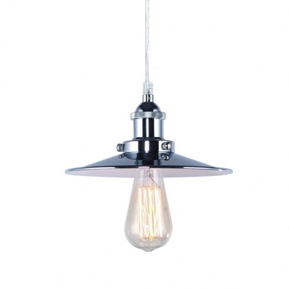 Подвесной светильник 20TH C. Factory Filament Metal Single Pendant Хром в Саратове | Loft Concept 