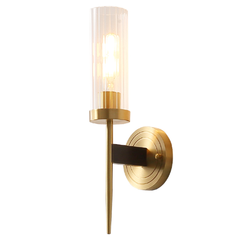 Бра European Modern Living Room Wall Lamp ALOUETTE SCONCE Латунь Прозрачное Стекло в Саратове | Loft Concept 