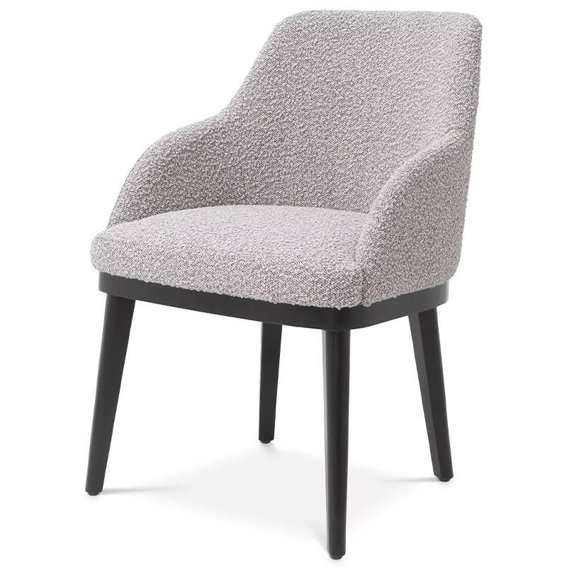 Стул Eichholtz Dining Chair Costa Boucle Grey Серый Черный в Саратове | Loft Concept 