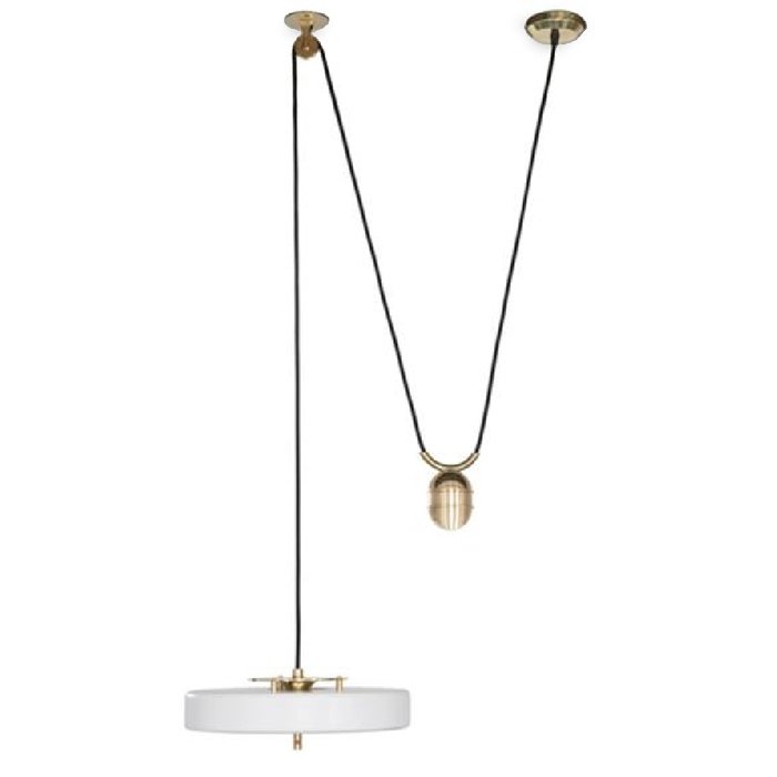 Светильник белый BERT FRANK REVOLVE RISE FALL PENDANT  Золотой Белый в Саратове | Loft Concept 