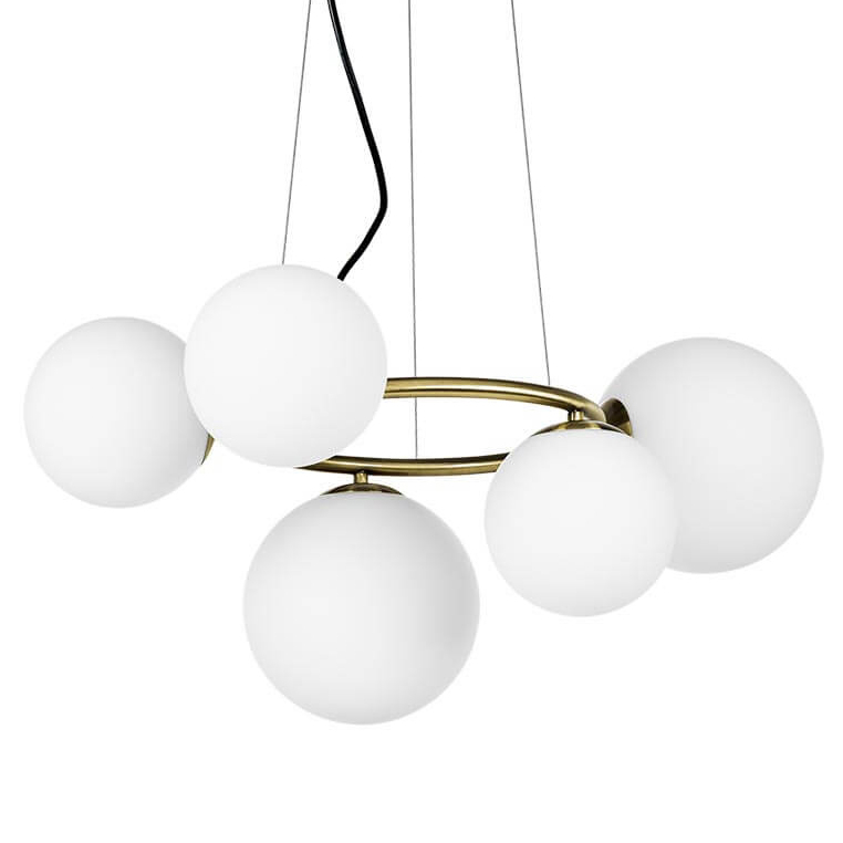 Люстра Bubbles on Ring Chandelier Белый Латунь в Саратове | Loft Concept 