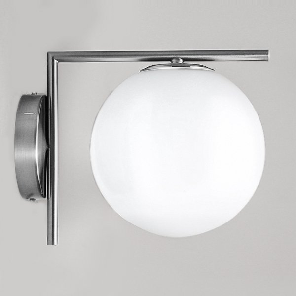 Бра IC Lighting Flos white ball IC C/W Chrome Белый Хром в Саратове | Loft Concept 