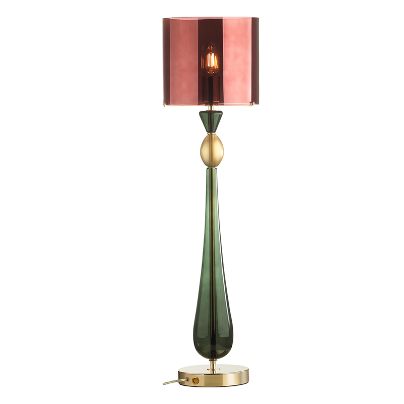 Настольная лампа Roser Burgundy Green Table Lamp Бургундский красный Золотой Зеленый в Саратове | Loft Concept 