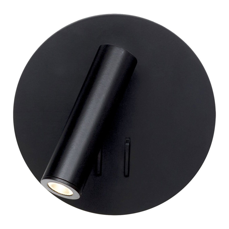 Настенный спот Black Circle Spot Wall Lamp Черный в Саратове | Loft Concept 