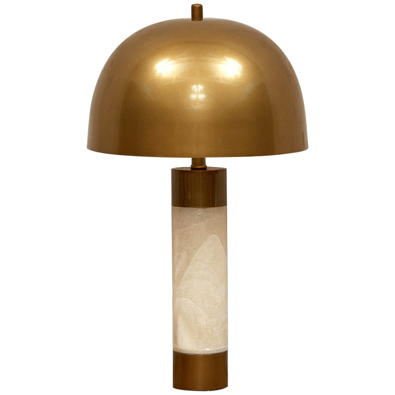 Настольная лампа с металлическим абажуром Gabriela Brass Table Lamp Латунь Бежевый в Саратове | Loft Concept 