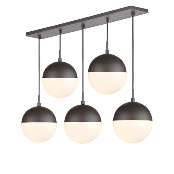 Подвесной светильник Copper Light Black Pendant 5 Черный Белый в Саратове | Loft Concept 