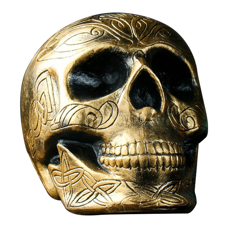 Статуэтка Golden Skull with Pattern Золотой в Саратове | Loft Concept 