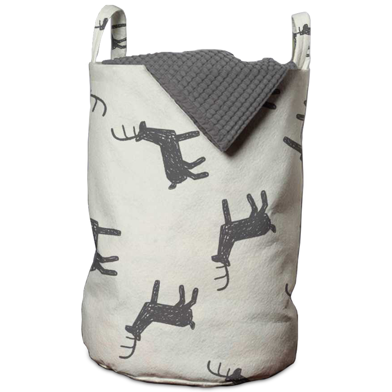 Корзина Deer Pattern Basket Белый Серый в Саратове | Loft Concept 