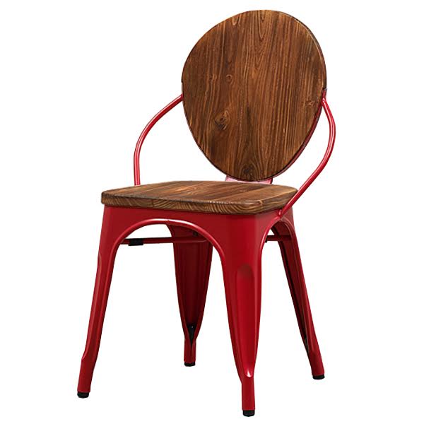 Стул Tolix chair Wooden Red Дуб темный Красный (Red) в Саратове | Loft Concept 