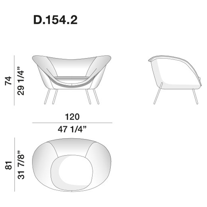 Дизайнерское кресло Gio Ponti D.154.2 Armchair в Саратове