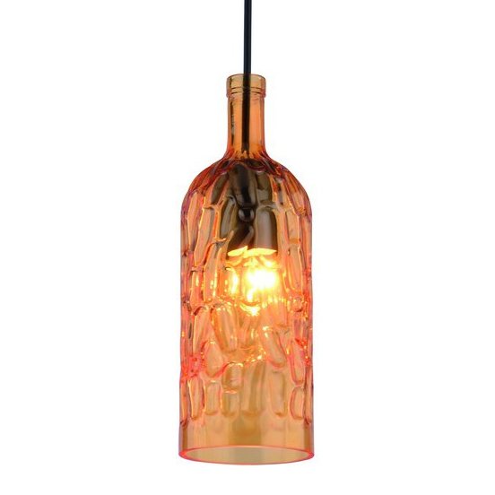 Подвесной светильник Geometry Glass Amber Bottle Pendant Янтарь (Amber) в Саратове | Loft Concept 