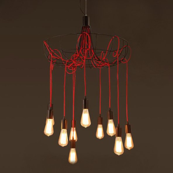 Люстра Blood Wire Chandelier Red 10 Красный Черный в Саратове | Loft Concept 