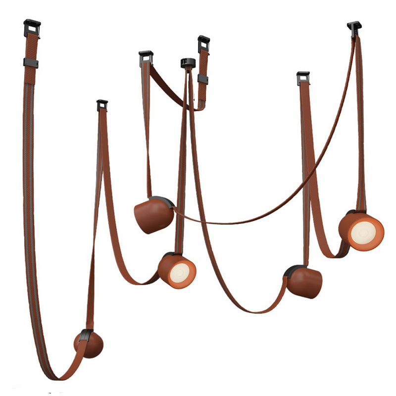 Комплект ременной трековой системы из 5 светильников Flos Wireline Lighting Коричневый Черный Комплект ременной трековой системы из 5 светильников Flos Wireline Lighting Коричневый Черный в Саратове | Loft Concept