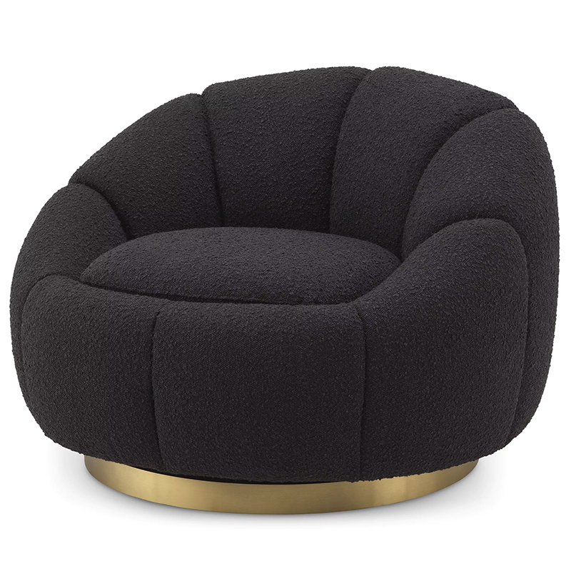 Кресло Eichholtz Swivel Chair Inger Black Черный Латунь Кресло Eichholtz Swivel Chair Inger Black Черный Латунь в Саратове | Loft Concept
