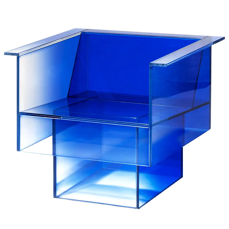 Дизайнерское Кресло Null Blue Glass Clear Armchair by Studio Buzao Прозрачный Синий Сапфирово-синий в Саратове | Loft Concept 