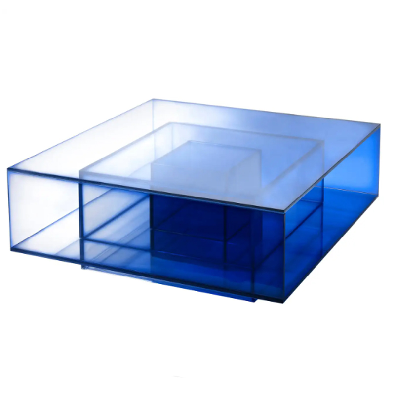 Кофейный Стол Null Blue Glass Clear Transition Color Coffee Table by Studio Buzao Customizable Синий Кофейный Стол Null Blue Glass Clear Transition Color Coffee Table by Studio Buzao Customizable Синий в Саратове | Loft Concept
