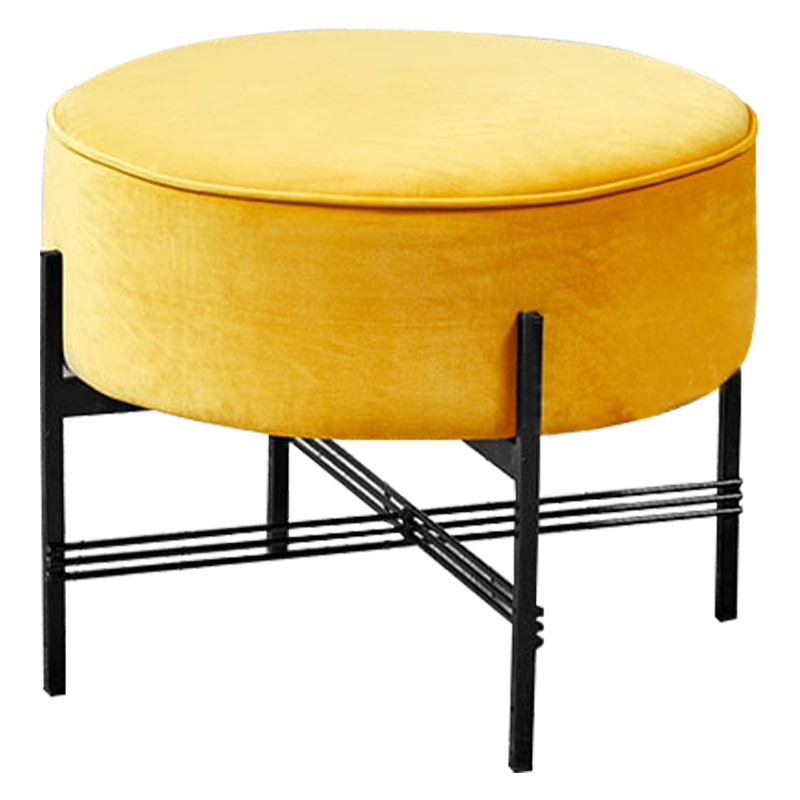 Пуф желтый велюровый Sanjay Velour Pouf Yellow Желтый Черный Пуф желтый велюровый Sanjay Velour Pouf Yellow Желтый Черный в Саратове | Loft Concept