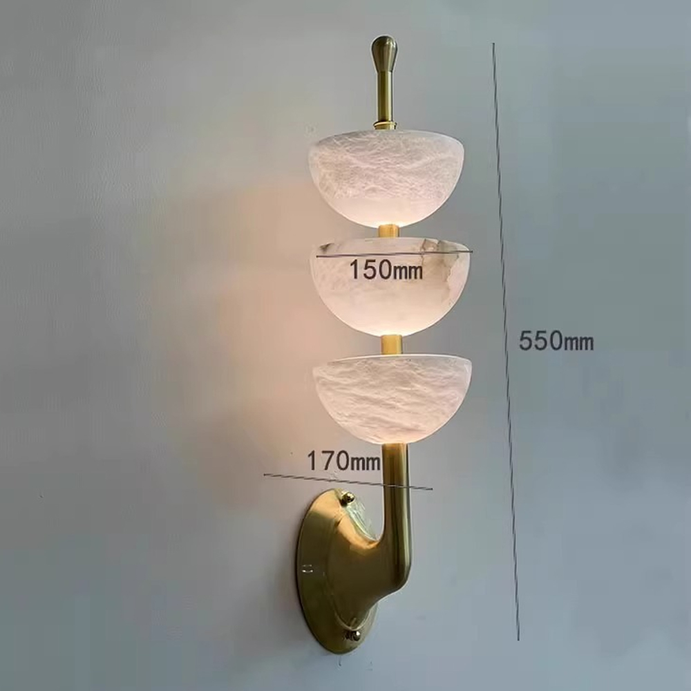 Бра с 3-мя мраморными плафонами в форме чаши Warm Marble Light Бра с 3-мя мраморными плафонами в форме чаши Warm Marble Light в Саратове