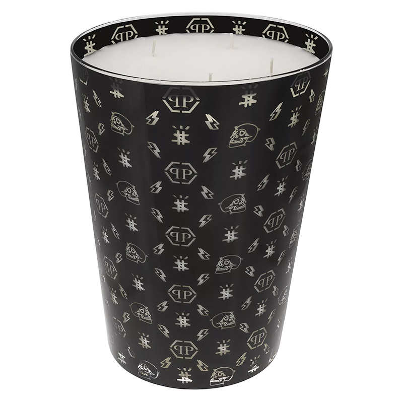 Свеча Philipp Plein Candle Monogram L Черный Белый в Саратове | Loft Concept 