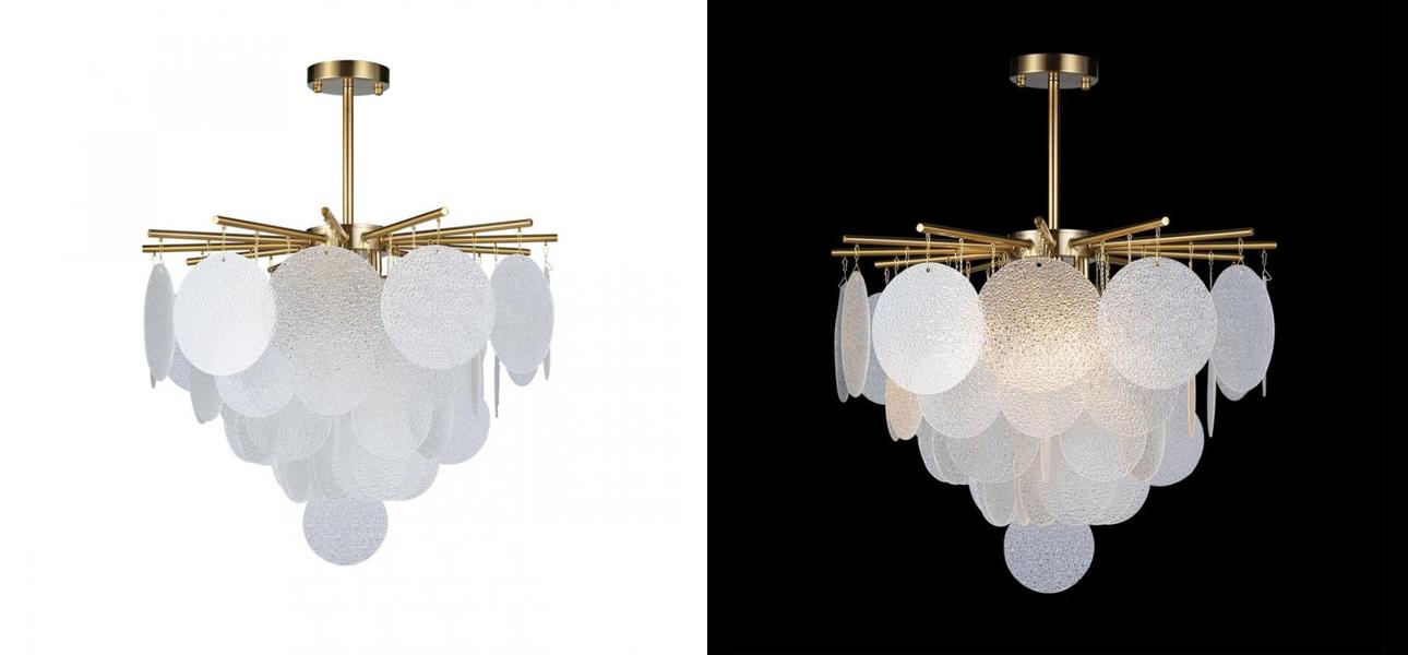 Люстра Nimbus Рельефное Прозрачное стекло Диаметр D 60 см - фото №1