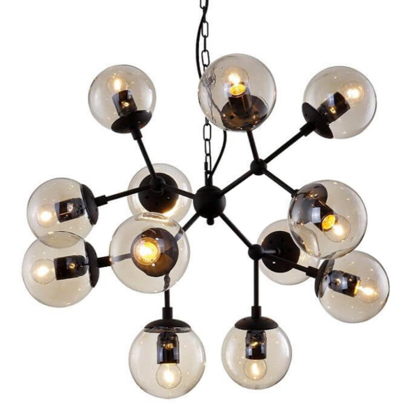Люстра Modo Chandelier 12 Globes Дымчатый (Smoke) Люстра Modo Chandelier 12 Globes Дымчатый (Smoke) в Саратове | Loft Concept