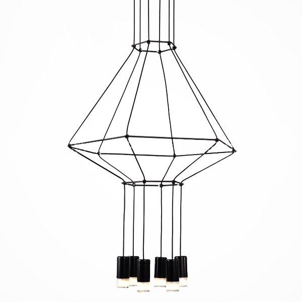 Vibia Wireflow Chandelier 0307 LED Suspension lam  Черный в Саратове | Loft Concept 