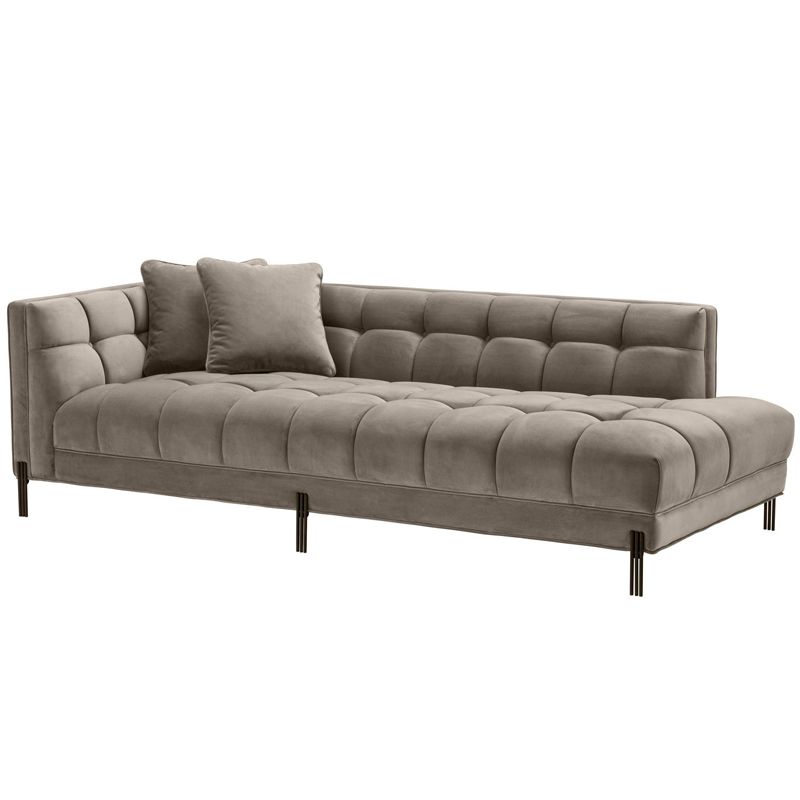 Кушетка Eichholtz Lounge Sofa Sienna Left greige Бежево-серый Темная бронза в Саратове | Loft Concept 