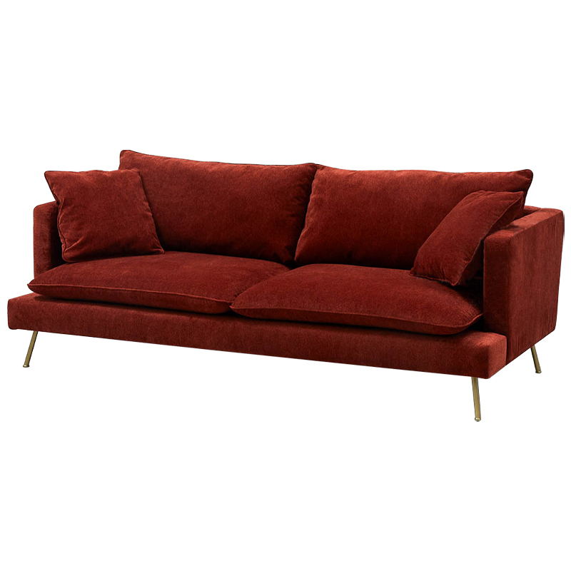 Диван Lambert Sofa Red Красный Красный Золотой в Саратове | Loft Concept 