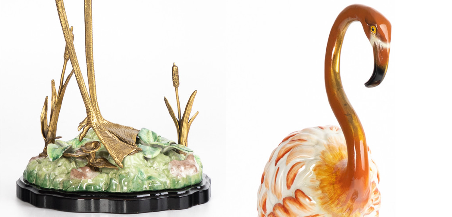 Декоративная статуэтка Flamingos Porcelain Statuette - фото