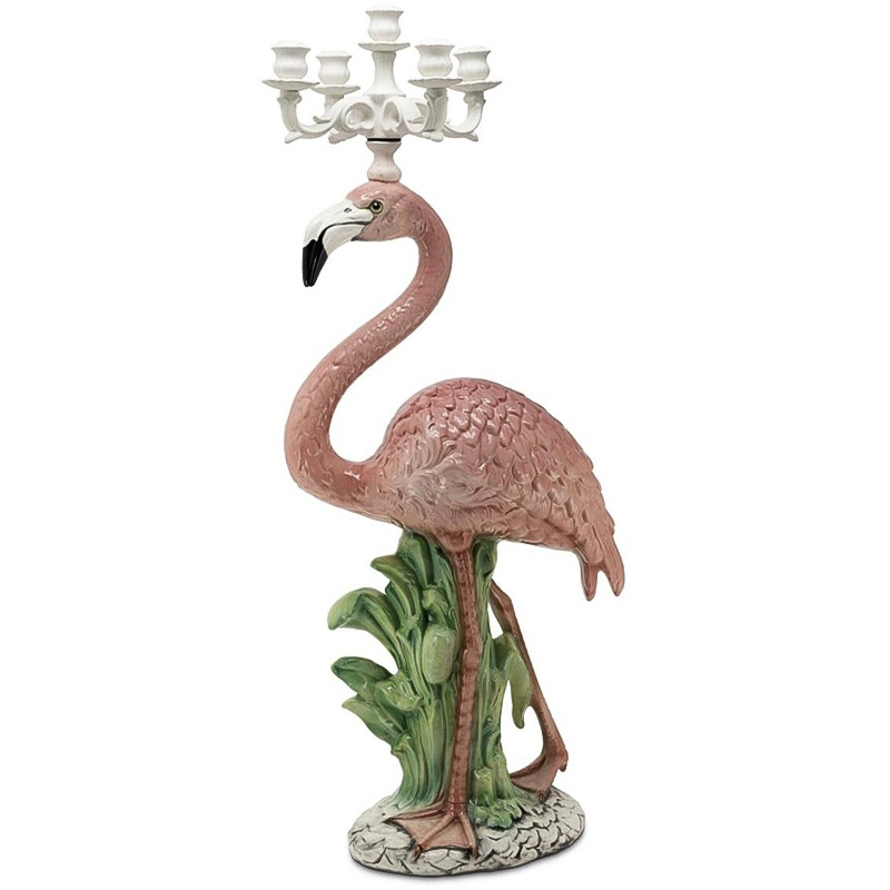 Подсвечник Candleholder Flamingo Bisc Розовый Зеленый Белый в Саратове | Loft Concept 