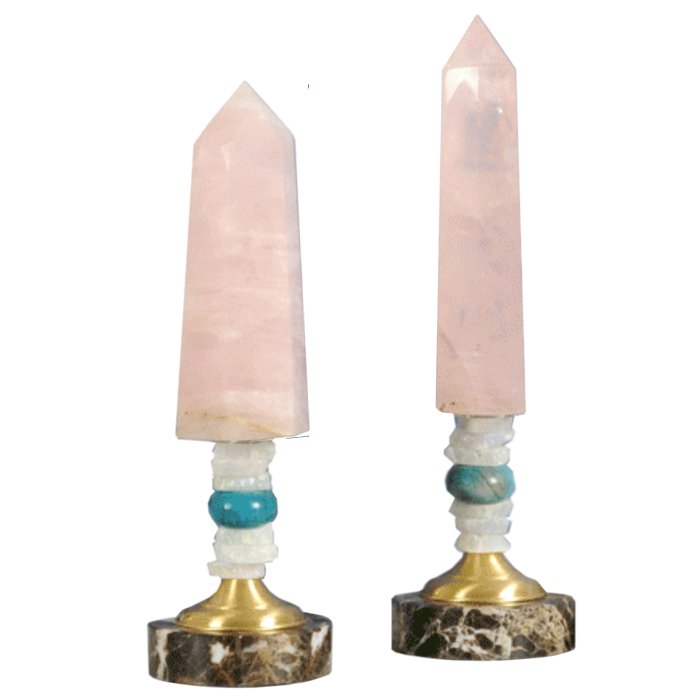 Аксессуар розовый кварц Pointe cristal quartz rose Латунь Розовый Аксессуар розовый кварц Pointe cristal quartz rose Латунь Розовый в Саратове | Loft Concept