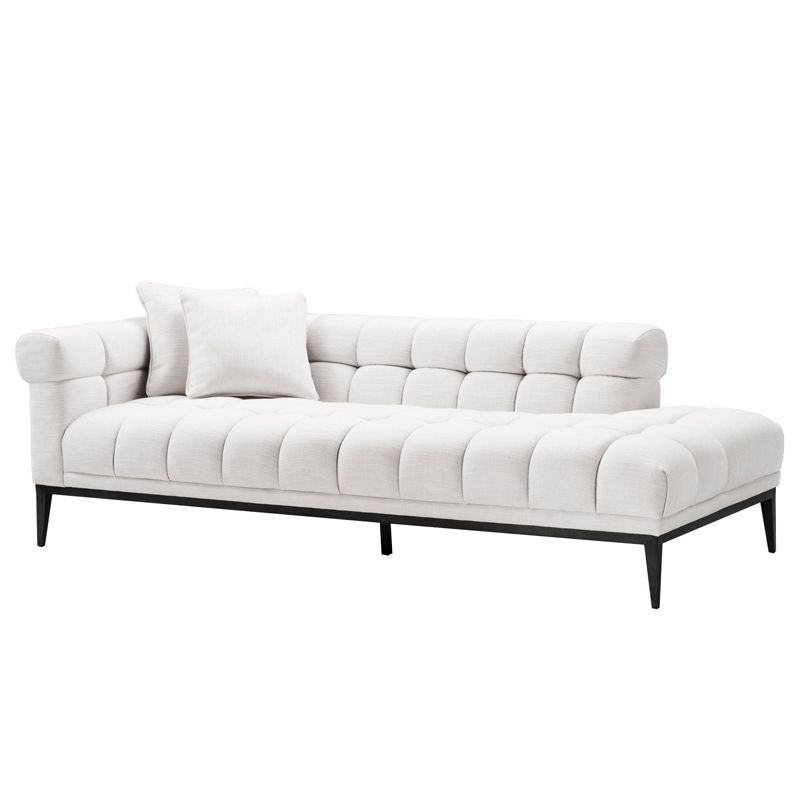 Кушетка Eichholtz Lounge Sofa Aurelio Left Белый Черный в Саратове | Loft Concept 