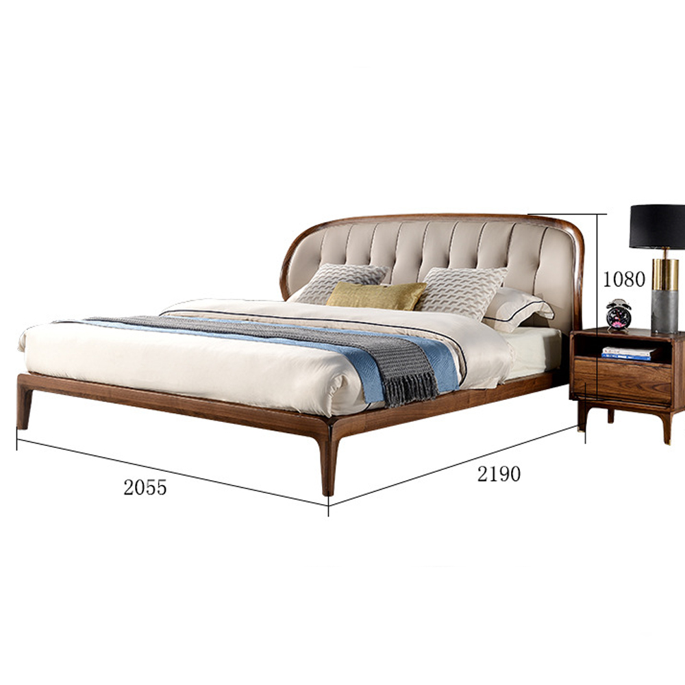 Кровать двуспальная с мягким округлым изголовьем Walnut Bed Кровать двуспальная с мягким округлым изголовьем Walnut Bed в Саратове