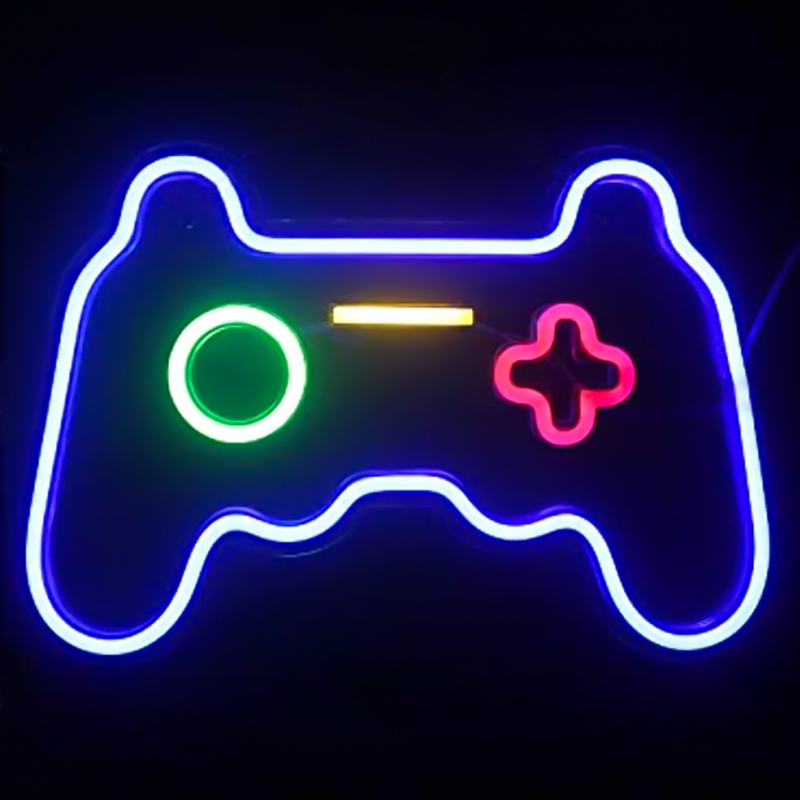 Неоновая настенная лампа Joystick Neon Wall Lamp Синий Зеленый Красный Желтый Прозрачный в Саратове | Loft Concept 