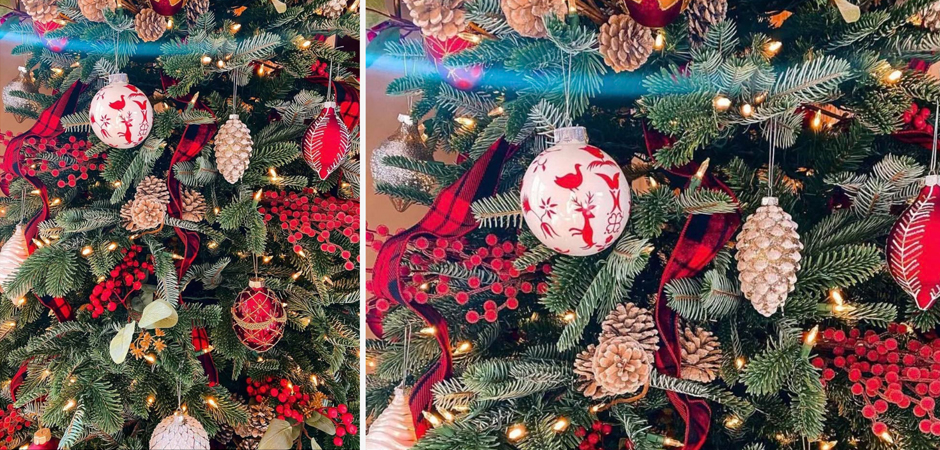 Дизайнерская Елка Украшенная Золотым и Белым декором Pine Cones and Red Decor Дизайнерская Елка Украшенная Золотым и Белым декором Pine Cones and Red Decor - Loft-Concept в Саратове