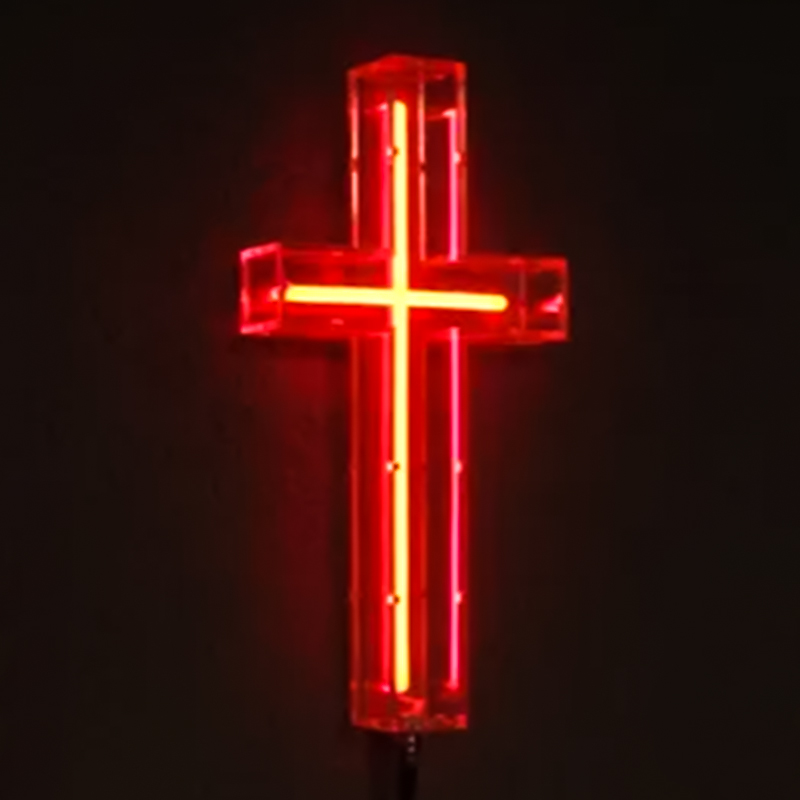 Неоновая настенная лампа Red Cross Neon Wall Lamp Красный Прозрачный в Саратове | Loft Concept 