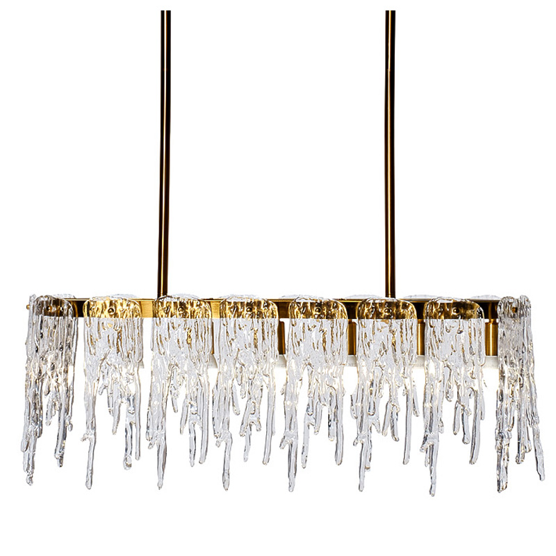 Люстра Cold Heart Line Gold Chandelier Золотой в Саратове | Loft Concept 