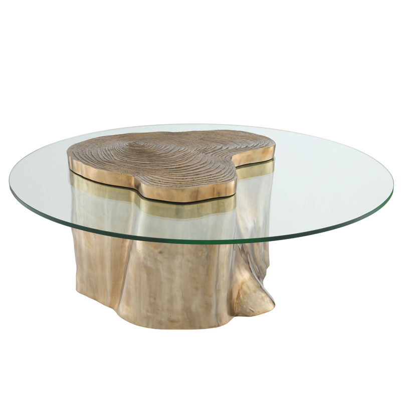 Кофейный стол Eichholtz Coffee Table Urban Латунь Прозрачный в Саратове | Loft Concept 