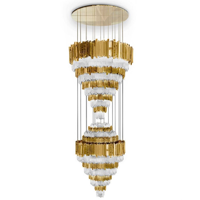 Люстра Luxxu Empire Chandelier XL Глянцевое золото Прозрачное Стекло в Саратове | Loft Concept 