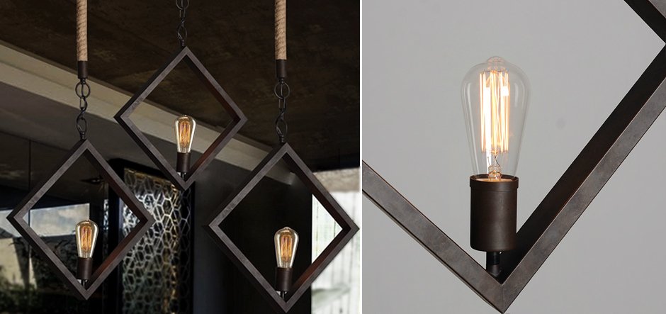 Подвесной светильник Romb Loft Rope Light Подвесной светильник Romb Loft Rope Light - Loft-Concept в Саратове