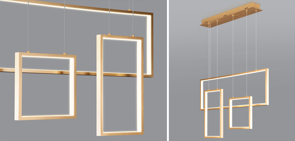 Люстра Rectangle Geometry Chandelier Gold 3 Люстра Rectangle Geometry Chandelier Gold 3 - Loft-Concept в Саратове