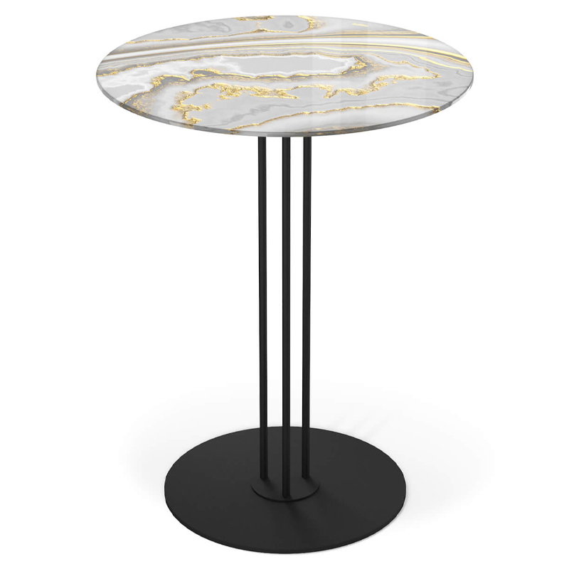 Стол журнальный с круглой столешницей из стекла Gray and Gold Marble Черный Серый Золотой Стол журнальный с круглой столешницей из стекла Gray and Gold Marble Черный Серый Золотой в Саратове | Loft Concept